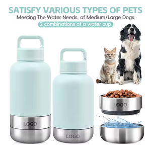 Logotipo personalizado 3 en 1 Alimentador de mascotas al aire libre Tapa DE LA MANIJA Frasco para perros 32oz Botella de agua de viaje portátil de acero inoxidable para perros con tapa de bucle - Product Image 3