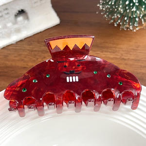 Pince à cheveux de Noël en forme de bonhomme de neige et de renne, pince requin mignonne, accessoire de coiffure festif en plastique, idée cadeau amusante pour usage quotidien - Product Image 3