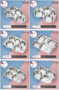 Plato Compartimentado Infantil <span class=keywords><strong>de</strong></span> Acero Inoxidable 304 - Apto para Lavavajillas y Ecológico - Product Image 3