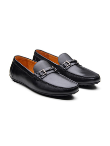 Mocasines de Cuero Genuino para Hombre, Más Vendidos, Punta Redonda, Sin Cordones, Decoración con Hebilla, Suela de Goma, Zapatos Cómodos para Todas las Temporadas - Product Image 1