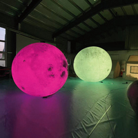 Ballon gonflable en PVC avec lumière LED, modèle de lune en tissu Oxford pour décoration, imprimé numériquement