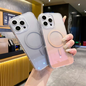 เคสโทรศัพท์แม่เหล็กแบบใสสำหรับ iPhone 16 15 14 13 12 เคส IMD สีไล่ระดับหรูหราสำหรับ iPhone และ <span class=keywords><strong>Samsung</strong></span> S24/S25 ultra - Product Image 5