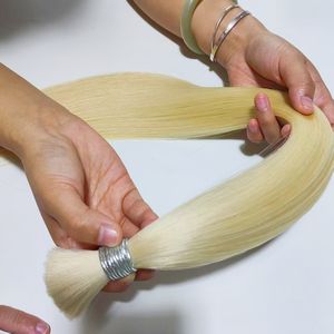 Cabello Humano Rubio 10A a Granel para Mujer, Liso, Proveedor de Fábrica, Cabello Remy 100% Humano para Trenzas y Extensiones - Product Image 5