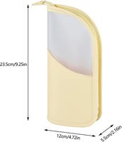 Trousse de rangement portable pour pinceaux de maquillage avec fermeture éclair, grande capacité, en PU, avec fenêtre semi-transparente en TPU imperméable, idéale pour les voyages