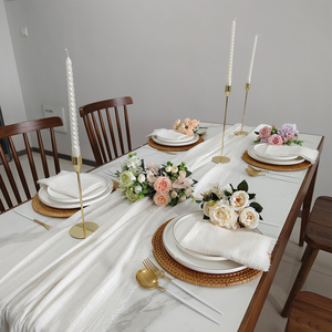 Khăn ăn vải trắng một nửa trang trí bàn gạc tuyết trà khăn mềm rìa tiêu chuẩn Kích thước bông vải mỏng Khăn ăn - Product Image 3