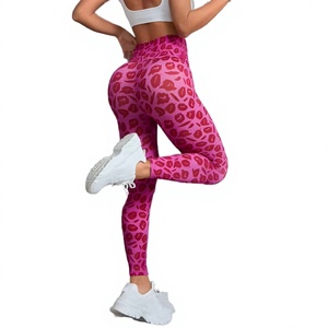 Leggings de yoga pour femmes, taille mi-haute à cordon de serrage, longueur intégrale, séchage rapide, en Spandex/Polyester, doux pour la peau, vente en gros - Product Image 3