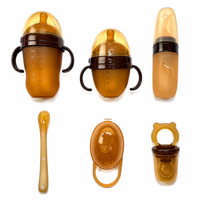 Set de Alimentación de Silicona de Grado Alimenticio para Bebés, 6 Piezas con Asa, Biberón - Product Image 1
