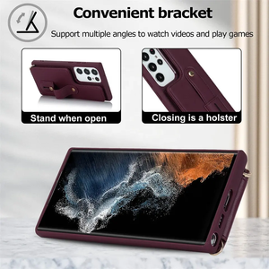 Funda <span class=keywords><strong>de</strong></span> teléfono <span class=keywords><strong>de</strong></span> cuero para <span class=keywords><strong>Samsung</strong></span> Galaxy S23 Ultra S22 Plus <span class=keywords><strong>A13</strong></span> A04S M13 A52 A53 A14 A34 funda <span class=keywords><strong>de</strong></span> muñeca <span class=keywords><strong>de</strong></span> bolsillo con cordón - Product Image 2