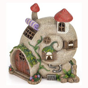 Schnecken haus Fairy Cottage Solar betriebene LED-Außen dekor Garten leuchte - Product Image 1