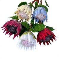 Protea à tige unique, Protéa Chine King, pour célébrations de mariage, décoration de salon, centre de table en fleurs de soie, vente en gros d'usine