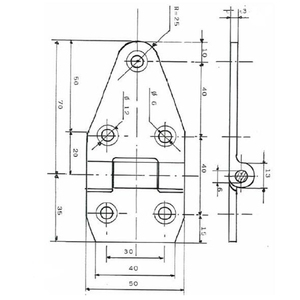 Bisagra de acero inoxidable para puerta, bisagra plana para semirremolque, bisagra para plataforma abatible, 5 orificios - Product Image 6