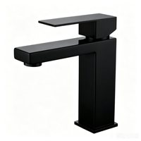 Robinet de lavabo moderne chromé à poignée unique, à monter sur le plan, avec valve en céramique, pour lavabo extérieur de salle de bain