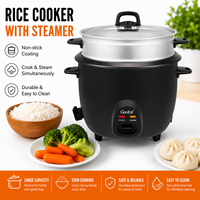 Cuisinière à riz électrique portable de forme tambour, avec revêtement antiadhésif automatique en acier inoxydable, capacité 0,6L/1,0L/1,5L/2,2L, au meilleur prix