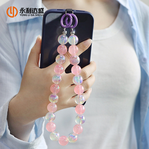 Tali Gantungan Ponsel dan Cangkir Manik-Manik Besar Buatan Sendiri Grosir Rantai Ponsel dengan Manik-Manik Akrilik untuk Ponsel - Product Image 4