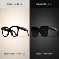 Lunettes Intelligentes avec Assistant IA, Caméra 8MP, Traduction, Enregistrement Vidéo 1200P, Lecteur de Musique, Appel Téléphonique, Cadre TR, Recharge Magnétique