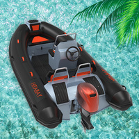 Bateau gonflable rigide en fibre d'aluminium nervurée avec cabine