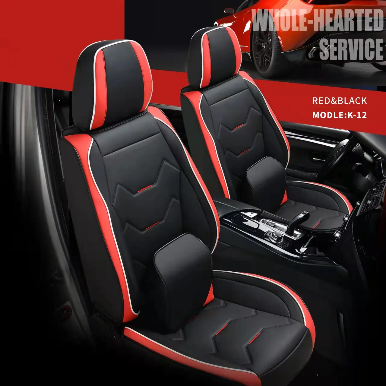 2x cobertor de asiento para sitzaufleger rojo negro de coche cobertor de asiento para asiento del coche de alta calidad 