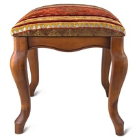 Tabourets recouverts de kilim - Pouf ottoman en bois de hêtre de Turquie - Meubles turcs