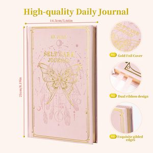 Carnet de notes personnalisable avec logo en feuille <span class=keywords><strong>d</strong></span>'or, procé<span class=keywords><strong>d</strong></span>é de gaufrage avec pages intérieures à bord doré, journal de bien-être personnalisé - Product Image 5