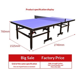 <span class=keywords><strong>Table</strong></span> <span class=keywords><strong>de</strong></span> ping-pong pliable d'intérieur avec roues, modèle standard <span class=keywords><strong>de</strong></span> compétition pour un joueur, vente en gros - Product Image 3