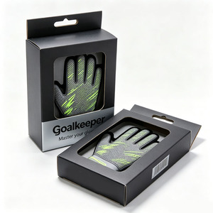 Custom goalkeeper <b>gloves</b> packaging boxes With Printed Hanging Hollow Packaging Window Paper Box - Product Image 2