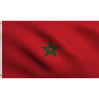 Drapeau national du Maroc en polyester 3x5 pieds, imprimé numériquement sur mesure, double couture, durable, pour extérieur – Offre spéciale