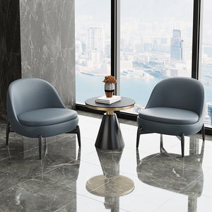 Conjunto de Sillas de Conferencia Modernas con Mesa Redonda para Recepción de Oficina y Reuniones Empresariales - Product Image 2