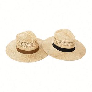 2025 Summer New Arrival Hand Made Hollow Out Wide Brim <b>Fedora</b> Hat Luxury Panama Hat Fashion Sisal <b>Straw</b> Hat - Product Image 4