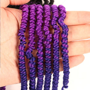 Venta al por mayor 14 pulgadas Bomb Twist 24 soportes pelo trenzado de ganchillo sintético <span class=keywords><strong>corto</strong></span> pretorcido bomba primavera Twist Curl extensión de <span class=keywords><strong>cabello</strong></span> - Product Image 5