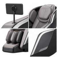 Fauteuil de massage inclinable bicolore avec massage par airbag intégral, rouleaux de massage pour les pieds, haut-parleurs Bluetooth et télécommande tactile pour salon