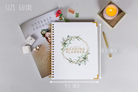 Agenda de mariage élégant avec reliure spirale en tissu de haute qualité, design personnalisé Myway 2026, fleur dorée, organisateur quotidien, calendrier