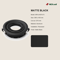 MFHJ-9575-F3 Boîtier encastré en aluminium noir pour lampes MR16/GU10, découpe de 75 mm, style rétro européen, finition thermolaquée