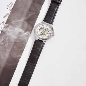 <span class=keywords><strong>Montre</strong></span> Mécanique de Luxe Entièrement Automatique <span class=keywords><strong>Personnalisable</strong></span> pour <span class=keywords><strong>Homme</strong></span>, Boîtier en Alliage de 22 mm, Cadran au Design Creux, Bracelet en Cuir Tendance, Verre - Product Image 5