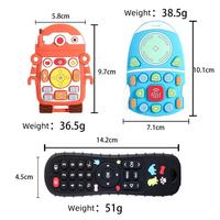 Robot télécommandé en silicone, cadeau de fête pour bébés et jeunes enfants, bâton à mâcher pour soulager les gencives, anti-morsure de la main