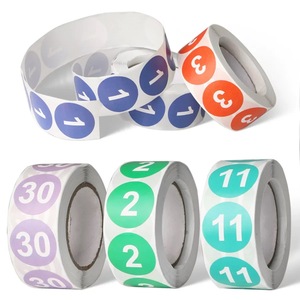 Tùy Chỉnh 1-100 Số Sticker 1Cm Giấy Không Thấm Nước Vòng Tự Dính Cuộn Số Nhãn Dán Nhãn - Product Image 3