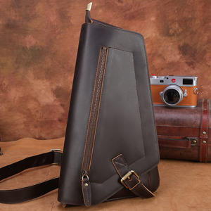 <span class=keywords><strong>Bolso</strong></span> <span class=keywords><strong>Bandolera</strong></span> Vintage de Gran Capacidad de <span class=keywords><strong>Piel</strong></span> de Vaca Genuina Crazy Horse para <span class=keywords><strong>Hombre</strong></span> <span class=keywords><strong>Bolso</strong></span> de Pecho para Motociclista - Product Image 4