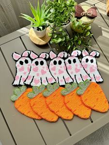 Decoración de Halloween Regalos novedosos Ghost Patten Punch Aguja Mesa Colocación Taza hecha a mano Alfombra Posavasos Venta caliente - Product Image 2