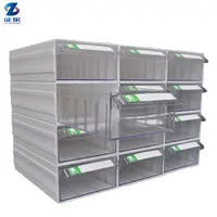 Armazenamento plástico transparente empilhável industrial, armazenamento com gaveta modular transparente pequena caixa de peças