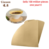 Filtre à café en papier de pâte de bois réutilisable, en forme de cône, haute résistance à l'humidité, pour infusion par le dessus, fourni directement par l'usine
