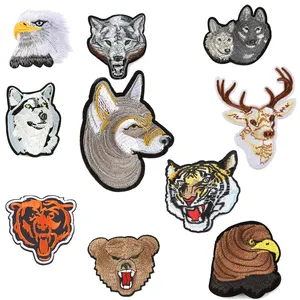Wholesale Iron-On Embroidery Animal Shepherd Eagle Bear Tiger Patches