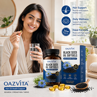 Minyak Biji Hitam Halal Oazvita Private Label Kapsul Lunak Suplemen Kesehatan Rambut Organik Minyak Biji Hitam Kapsul Lunak Grosir