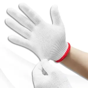 Mejor venta blanco barato resistente al desgaste 10G algodón tejido mano protección construcción jardín guantes