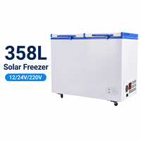 Congélateur coffre solaire 358L 12V/24V/220V DC à compresseur, modèle BD/BC, capacité 300+ litres, système de congélation solaire pour la maison