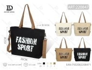 Borsa a tracolla in tela con stampa alla moda e chiusura a cerniera, borsa per la spesa per tutte le stagioni - Product Image 1