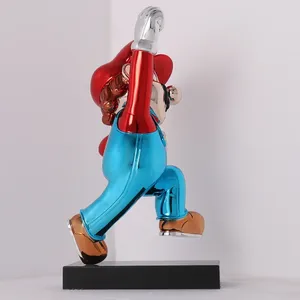 Artesanía de Resina Pop Art, <span class=keywords><strong>Super</strong></span> <span class=keywords><strong>Mario</strong></span> Cromado Multicolor, Electrochapado, 75CM, Decoración de Escritorio, Accesorios para el Hogar - Product Image 3