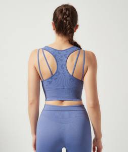 Ensemble de yoga imprimé léopard sans couture pour femmes soutien-gorge de sport à bretelles spaghetti et leggings respirants pour vêtements de fitness - Product Image 3
