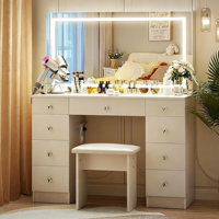 Table de maquillage avec éclairage LED et prise de courant, table de toilette pour chambre à coucher, vente en gros d'usine
