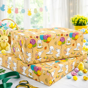 Cartoon pattern Easter gift wrapping <b>paper</b> Colorful balloons little rabbits children gift wrapping <b>paper</b> Customizable - Product Image 3