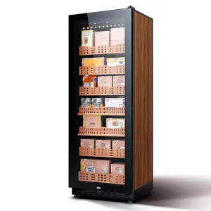 Humidor เย็นอิเล็กทรอนิกส์กับคอมเพรสเซอร์/นับ300 humidor ซิการ์ที่มีการควบคุมอุณหภูมิและความชื้นแบบสัมผัส