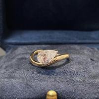 Bague de fiançailles de luxe en or 9K 10K 14K 18K avec diamant de laboratoire taille poire 1 carat certifié IGI, bague tendance pour femme, bijoux